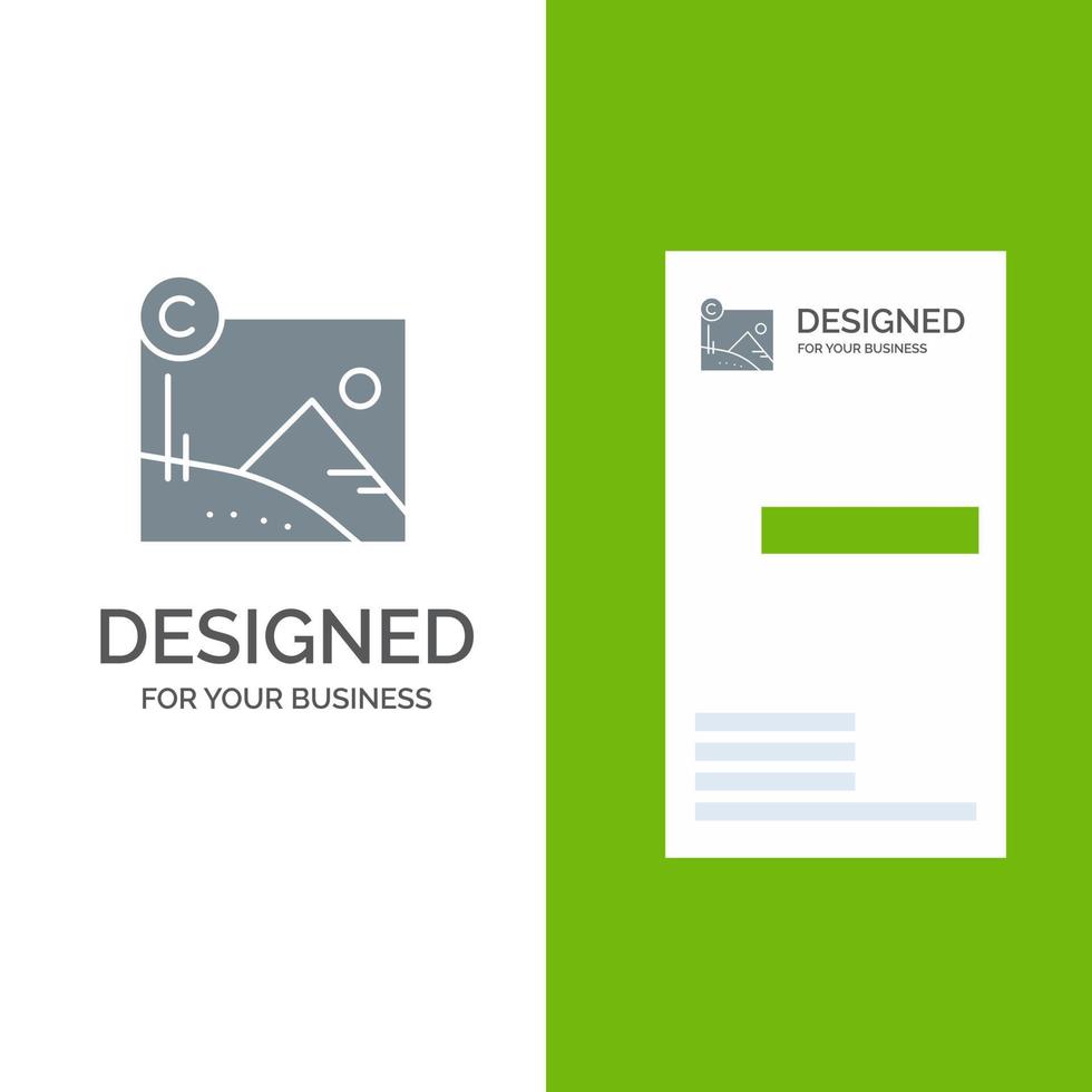 Artwork Business Copyright urheberrechtlich geschütztes graues Logo-Design und Visitenkartenvorlage vektor