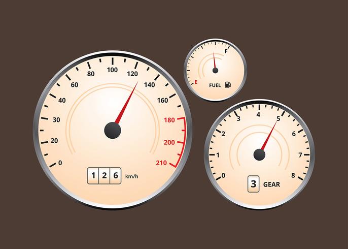 Auto Dashboard klassische UI Vektor