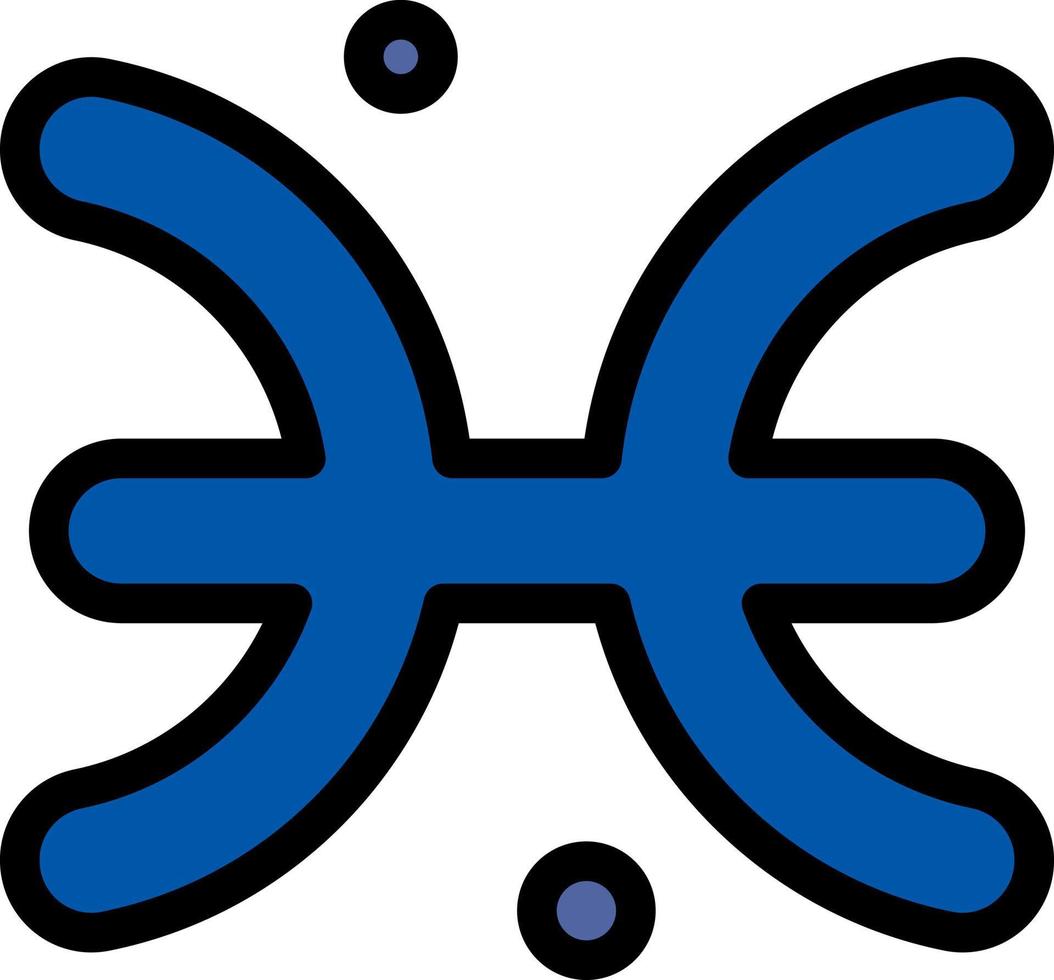 Astrologie Horoskop Fische Griechenland flache Farbe Symbol Vektor Symbol Banner Vorlage