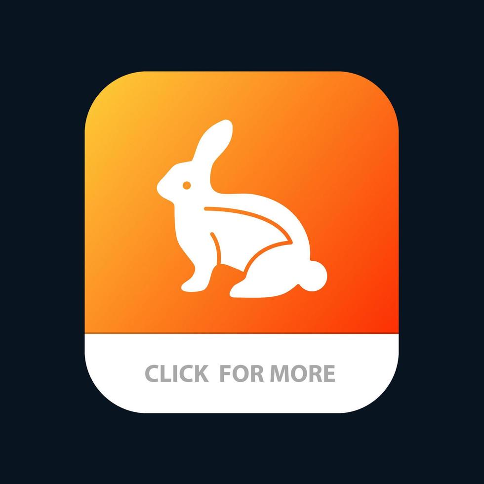 häschen ostern osterhase kaninchen mobile app-schaltfläche android- und ios-glyphenversion vektor