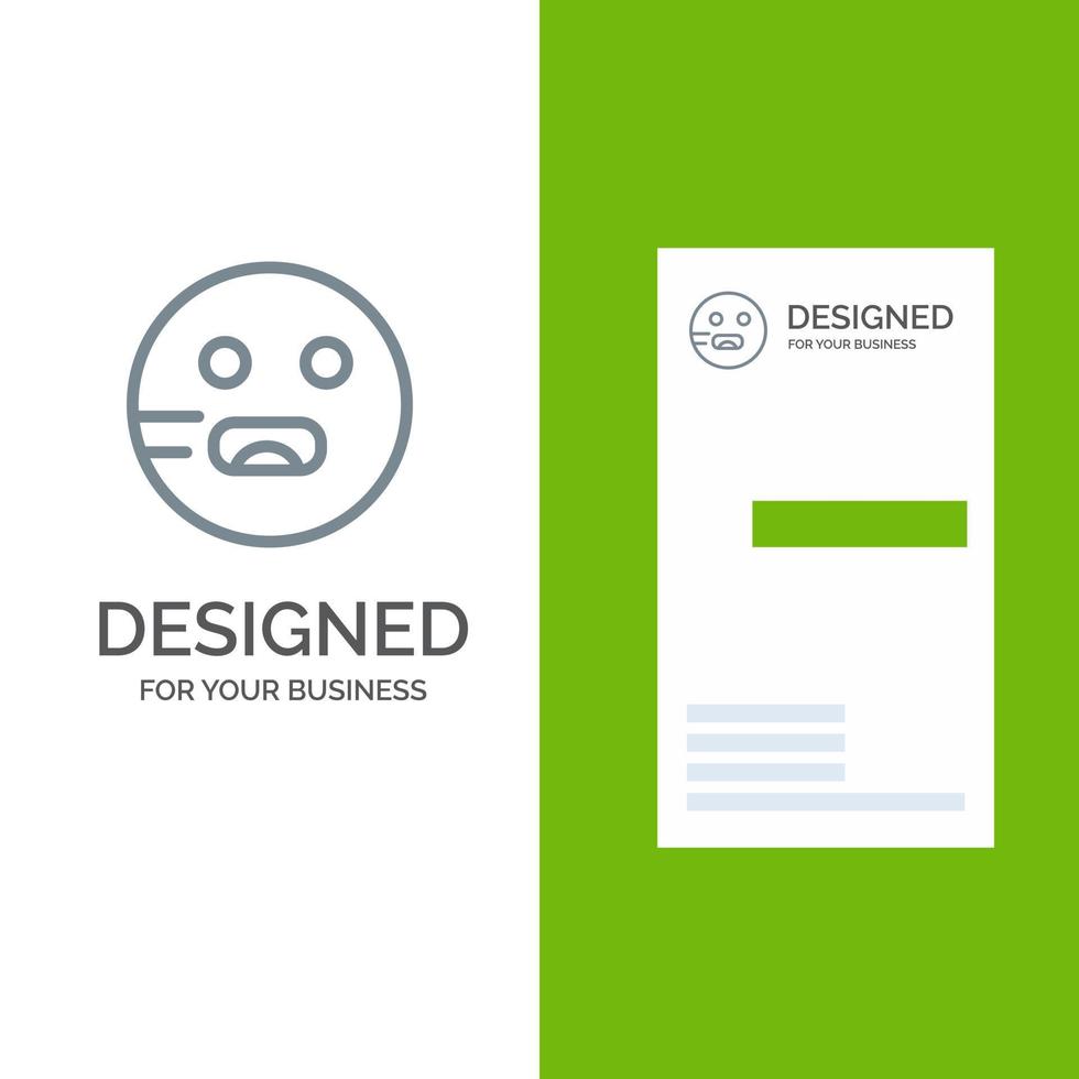 emojis emoticon hungrige schule graues logodesign und visitenkartenvorlage vektor
