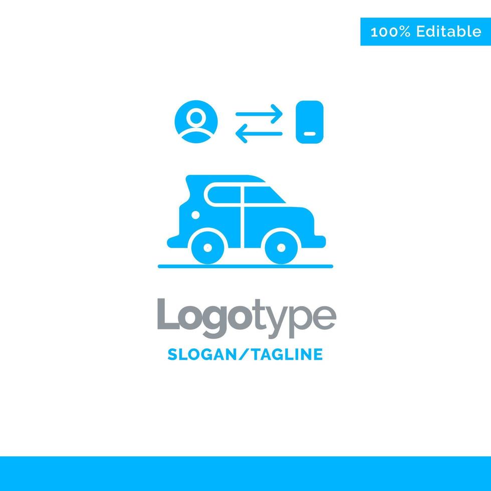 auto transport mann technologie blau solide logo vorlage platz für tagline vektor