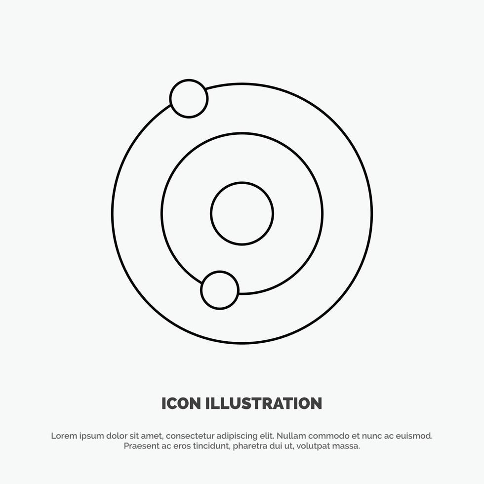 sol- systemet universum linje ikon vektor