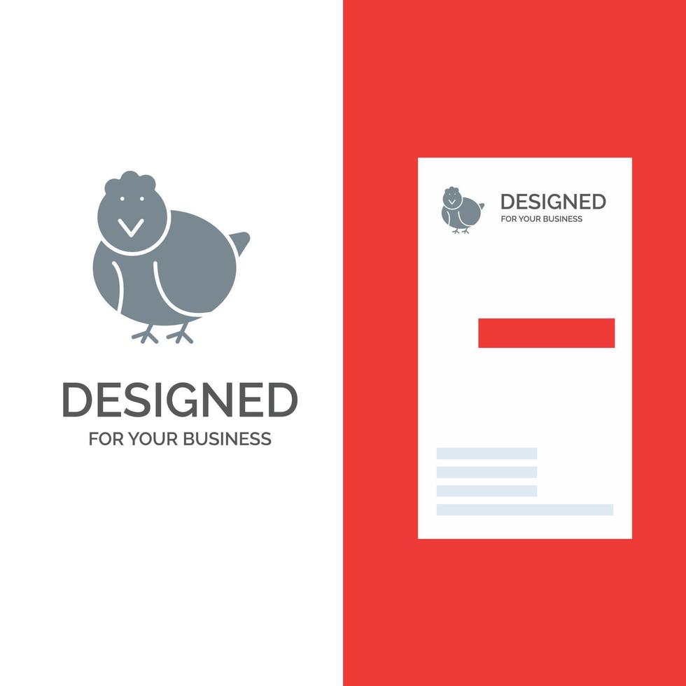 kyckling påsk bebis Lycklig grå logotyp design och företag kort mall vektor