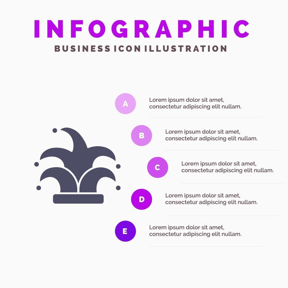 bäst krona kung madrigal fast ikon infographics 5 steg presentation bakgrund vektor