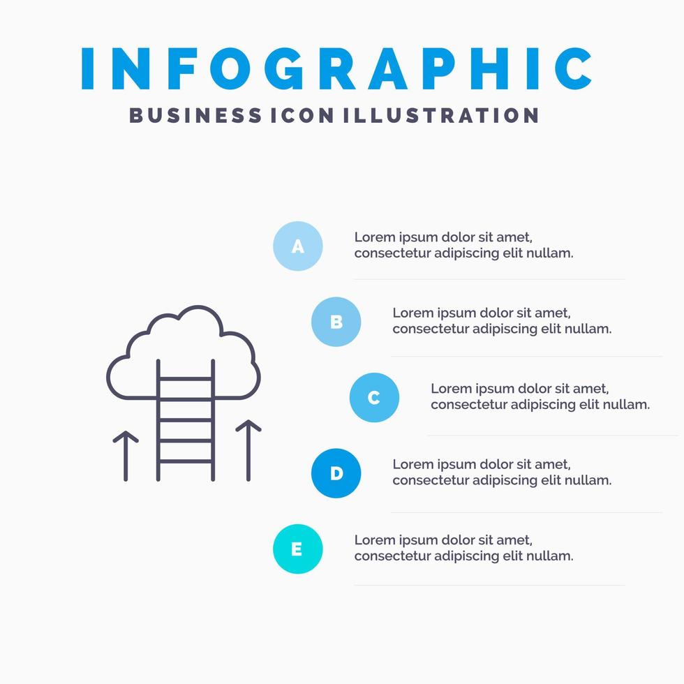 karriär väg karriär dröm Framgång fokus linje ikon med 5 steg presentation infographics bakgrund vektor