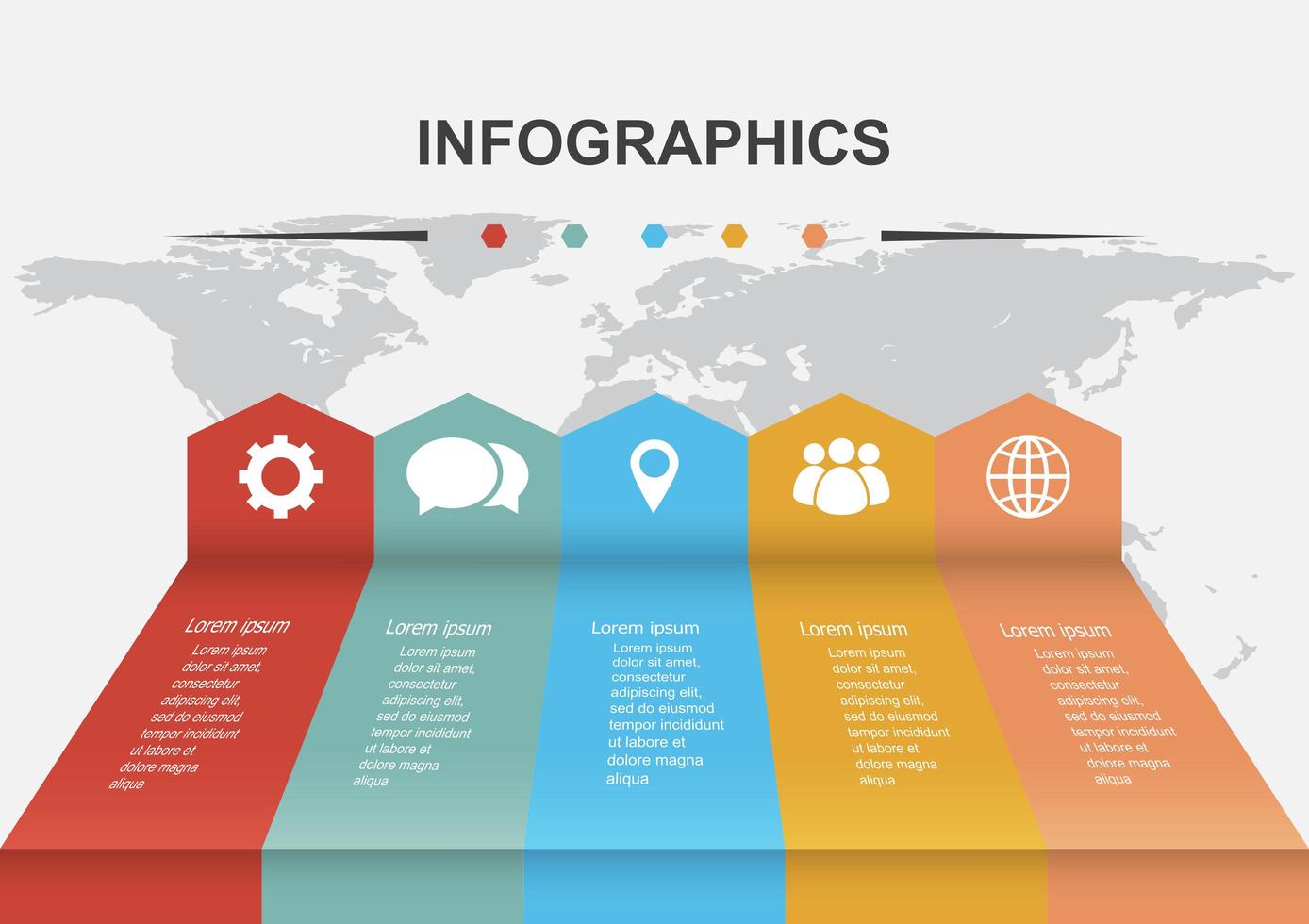 Infografik Designvorlage mit perspektivischen Pfeilen vektor