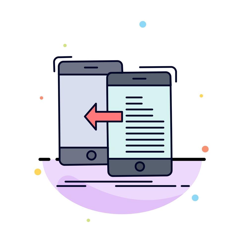 data överföra mobil förvaltning flytta platt Färg ikon vektor