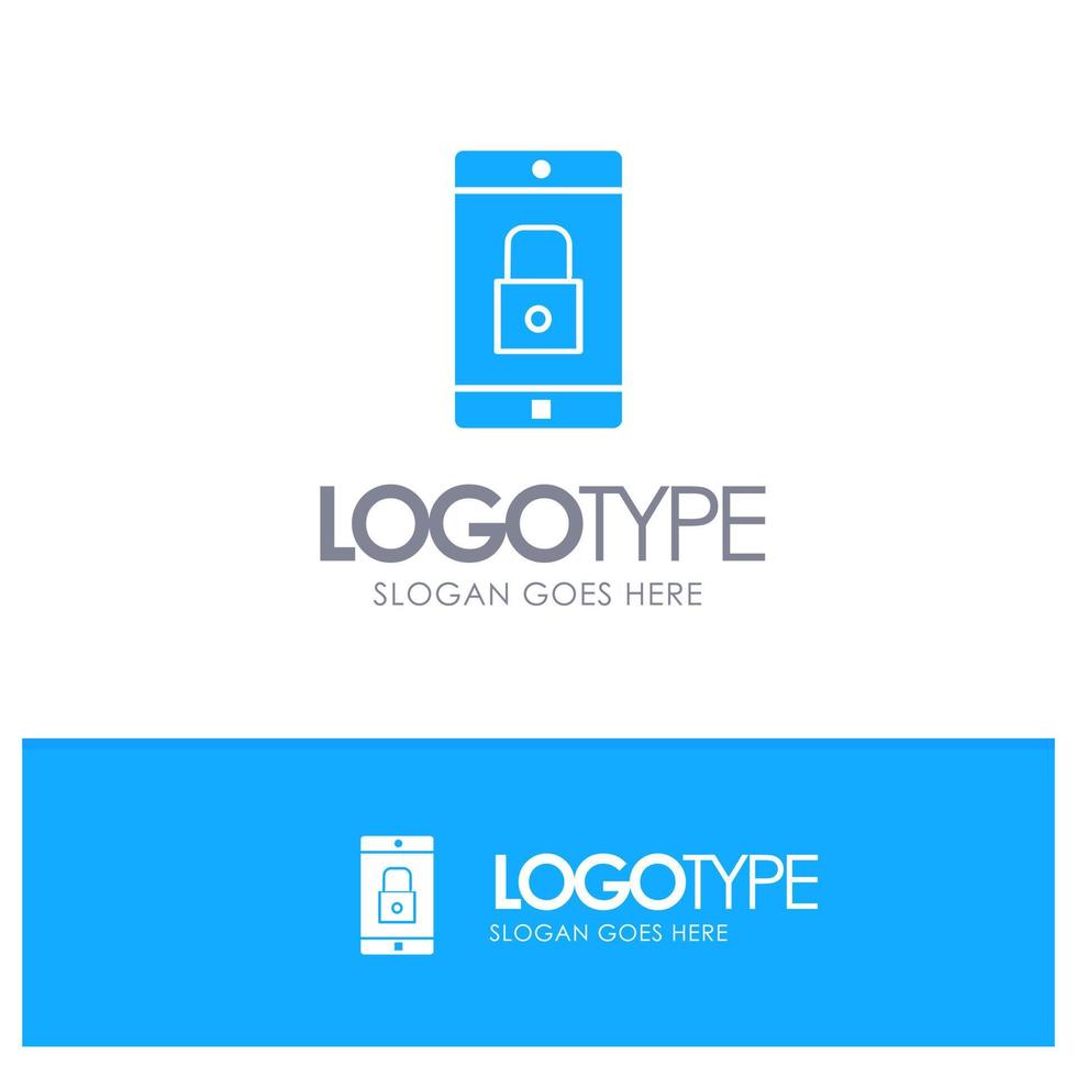 Anwendungssperre Sperranwendung mobile mobile Anwendung blaues solides Logo mit Platz für Slogan vektor