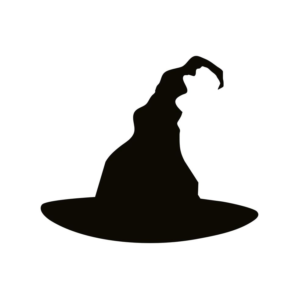 Silhouette des Hexenhutes für Halloween vektor