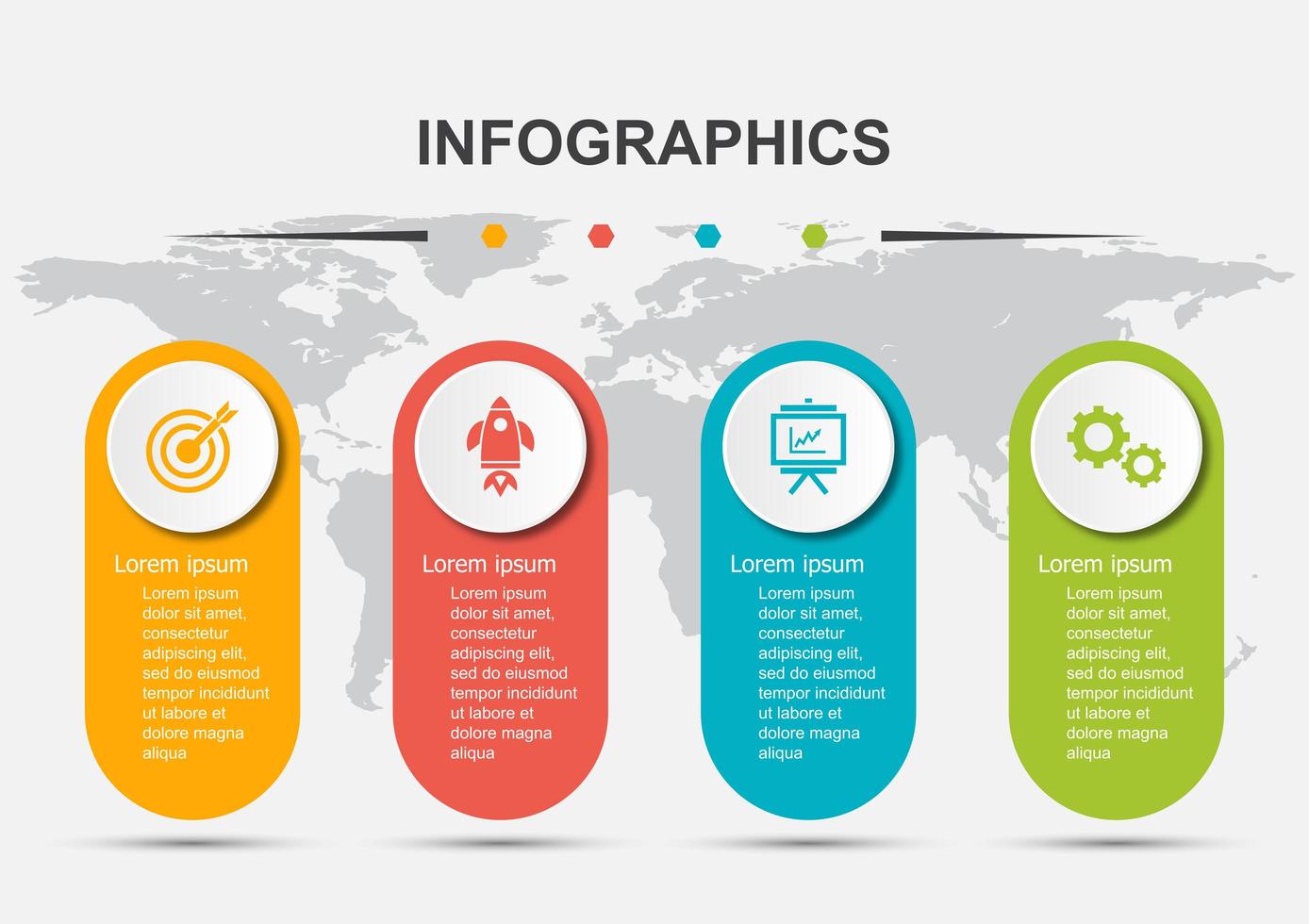 Infografik Designvorlage mit 4 Etiketten vektor