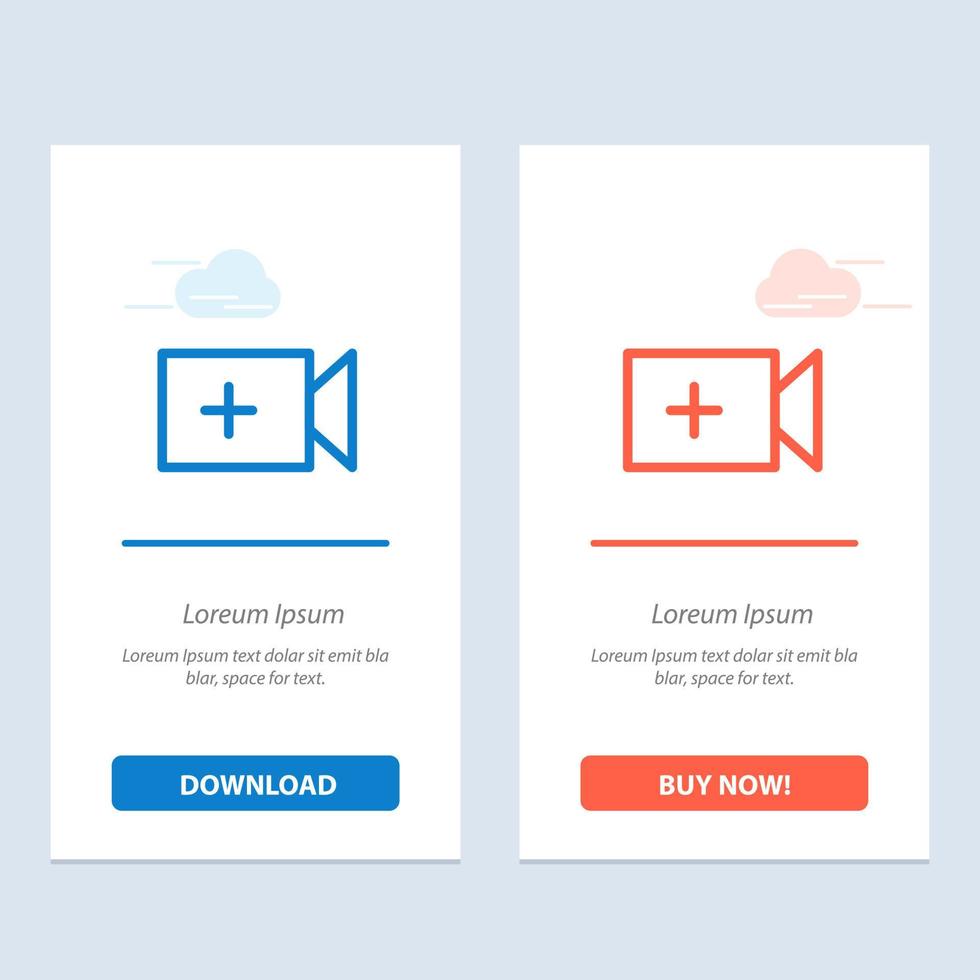 video kamera ui blå och röd ladda ner och köpa nu webb widget kort mall vektor