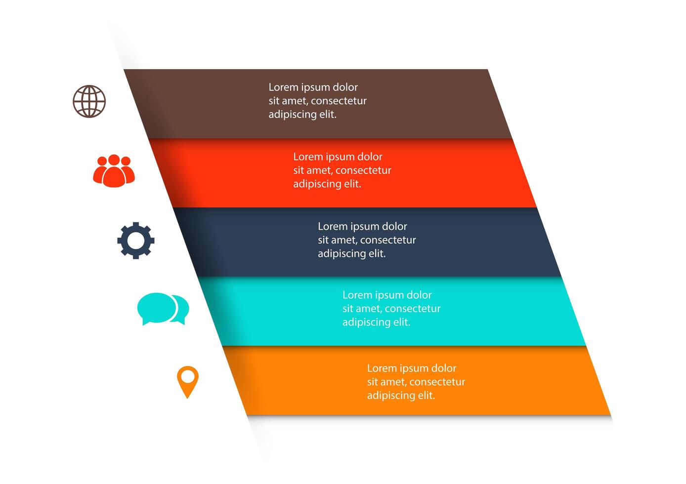 Infografik Designvorlage mit 5 Schritten vektor