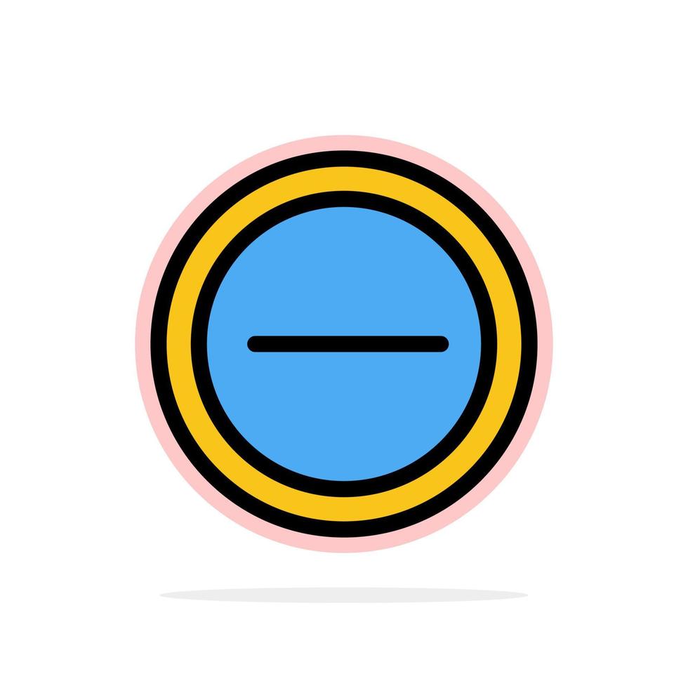 Benutzeroberfläche minus abstraktes Kreishintergrundsymbol mit flacher Farbe vektor