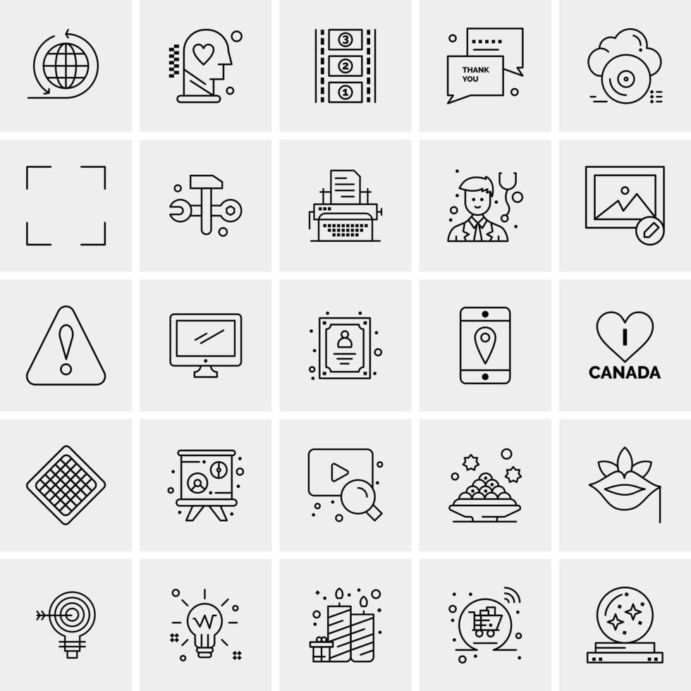 25 universelle Business-Icons Vektor kreative Icon-Illustration zur Verwendung in Web- und Mobilprojekten