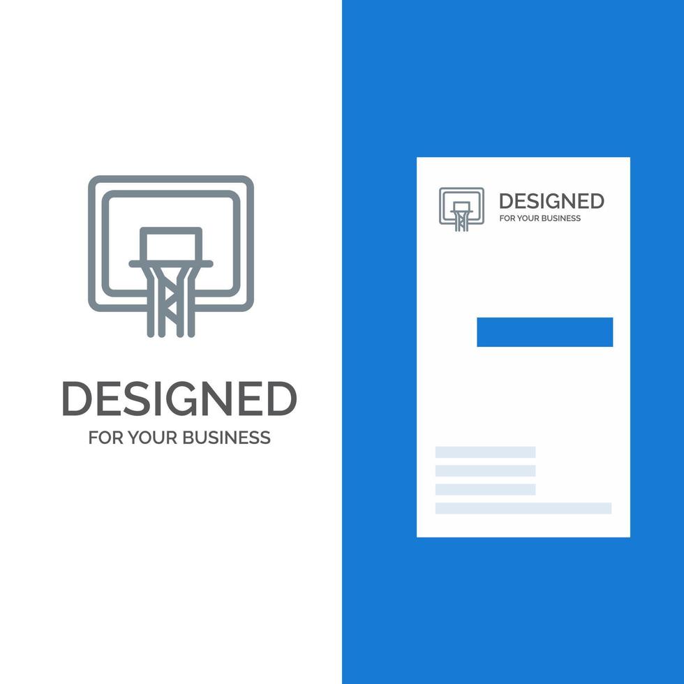 Backboard-Korb-Basketball-Board graues Logo-Design und Visitenkartenvorlage vektor