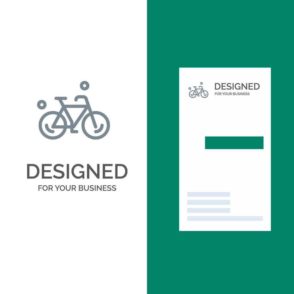 Fahrrad-Radzyklus-Frühlingsgrau-Logo-Design und Visitenkarten-Vorlage vektor