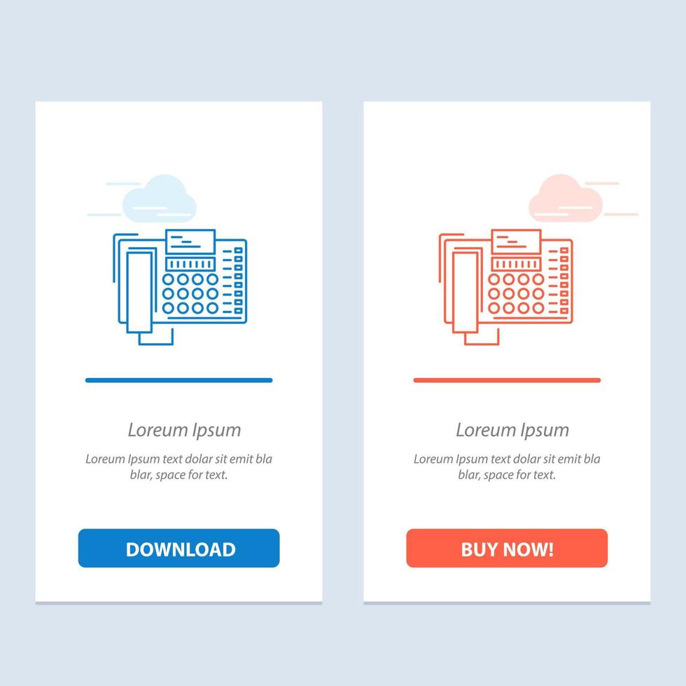 telefon geschäft büro anrufen kontakt blau und rot jetzt herunterladen und kaufen web-widget-kartenvorlage vektor