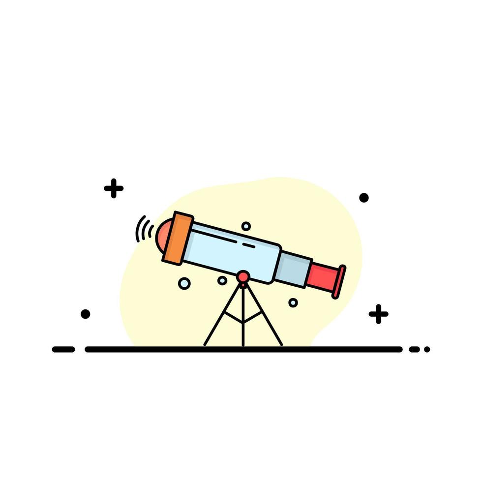 teleskop astronomi Plats se zoom platt Färg ikon vektor