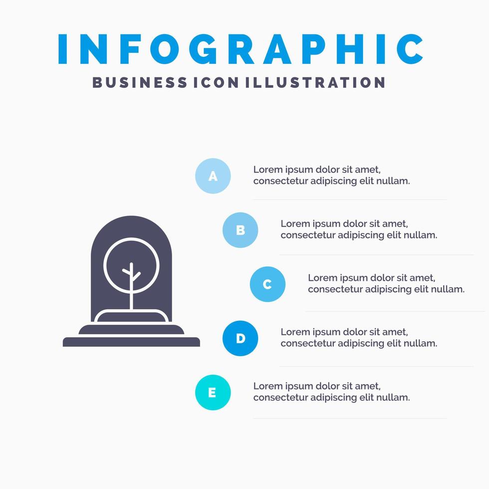 tillväxt växt företag träd ny fast ikon infographics 5 steg presentation bakgrund vektor