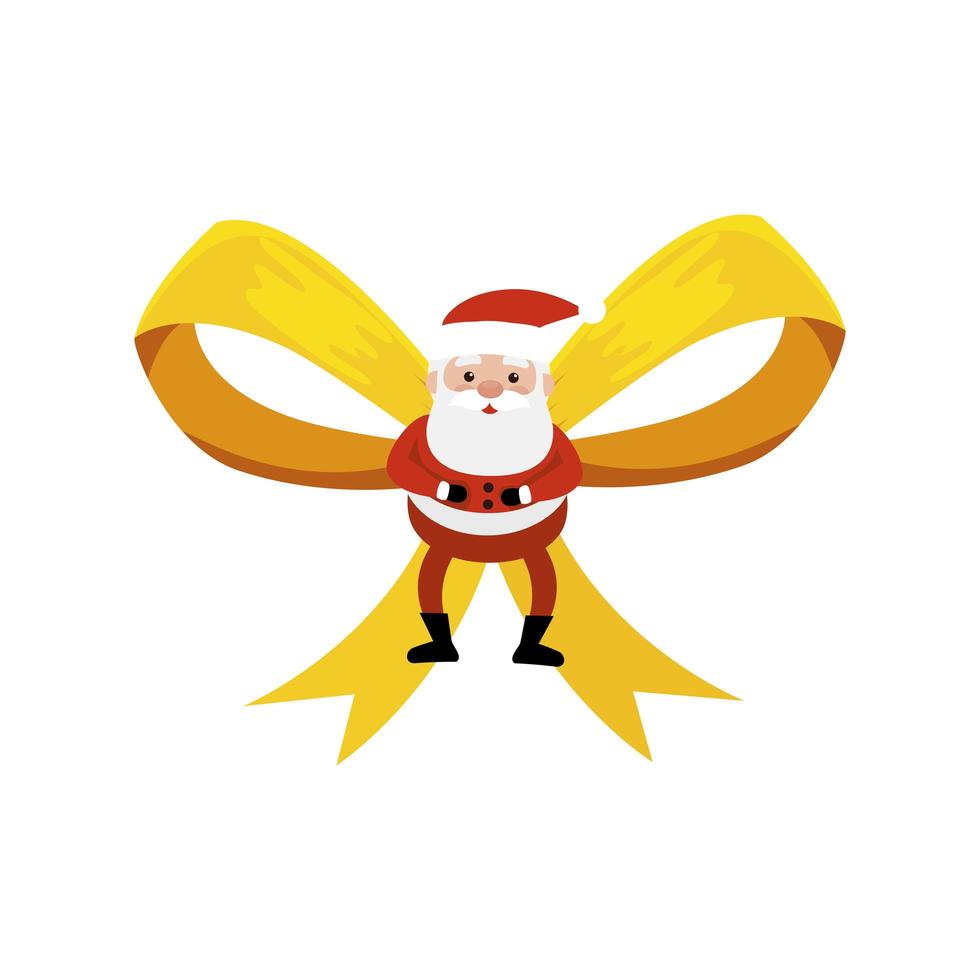 Frohe Weihnachten Santa Claus mit Schleife Band vektor