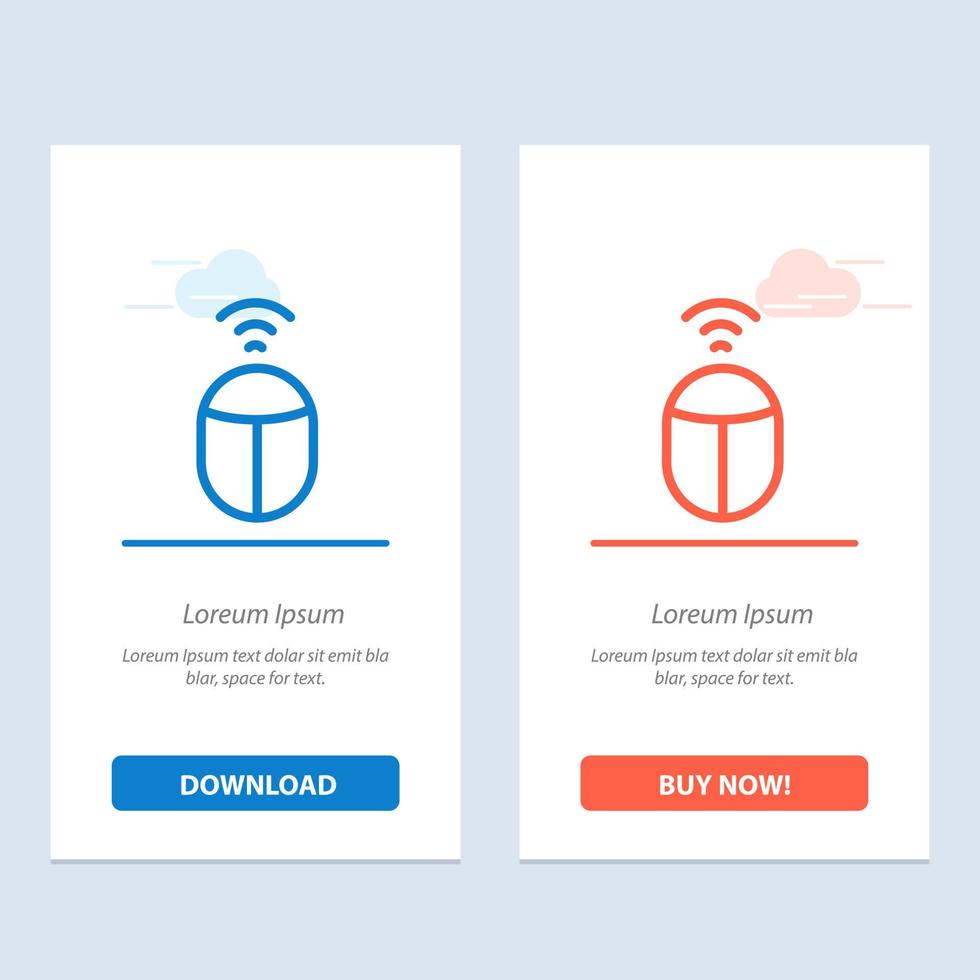 mus wiFi dator blå och röd ladda ner och köpa nu webb widget kort mall vektor