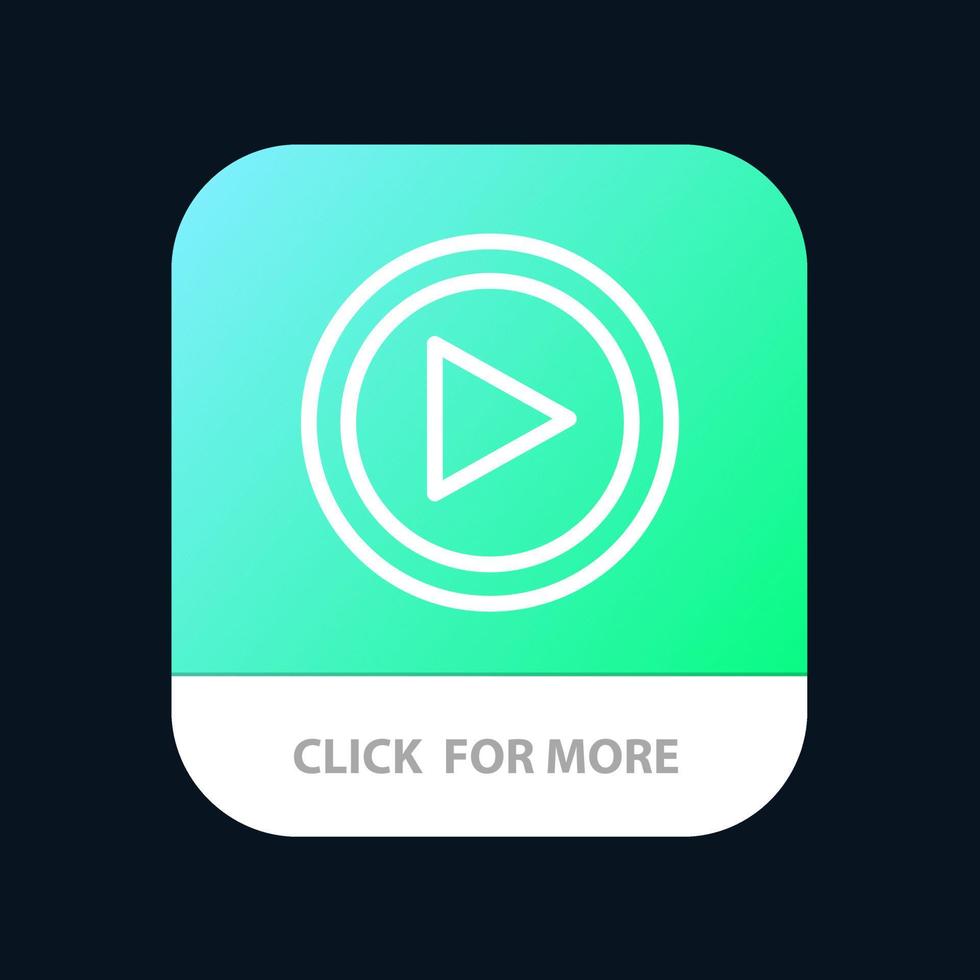 video gränssnitt spela användare mobil app knapp android och ios linje version vektor