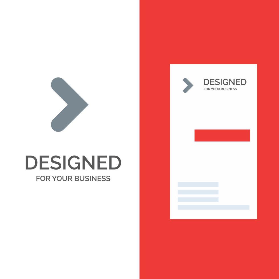 Pfeil rechts nach vorne graues Logo-Design und Visitenkartenvorlage vektor
