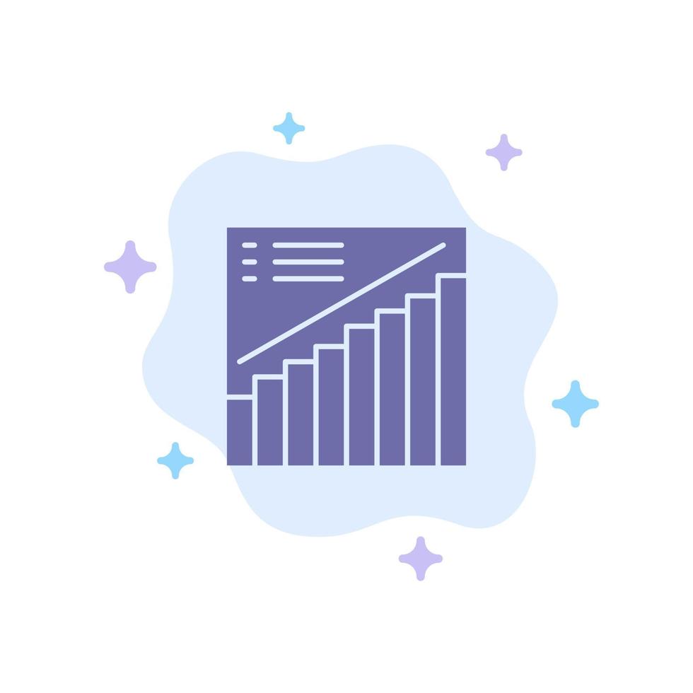 Diagram Graf analys presentation försäljning blå ikon på abstrakt moln bakgrund vektor