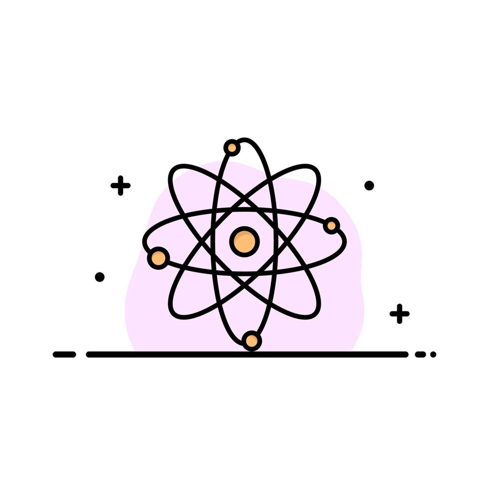 Atom Chemie Molekül Labor Geschäft flache Linie gefüllt Symbol Vektor Banner Vorlage