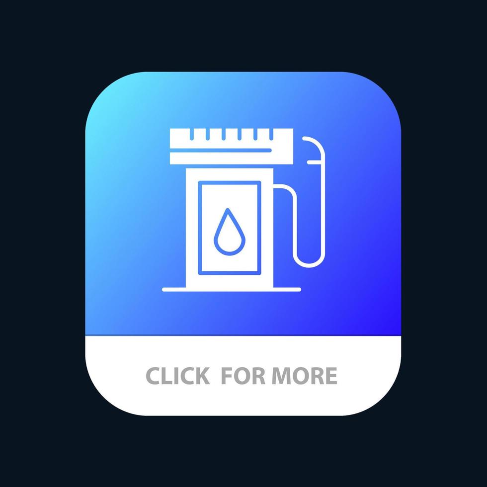 Benzinindustrie Oil Drop Mobile App Button Android und iOS Glyph-Version vektor