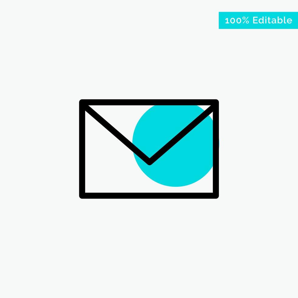 SMS massage post sand turkos markera cirkel punkt vektor ikon