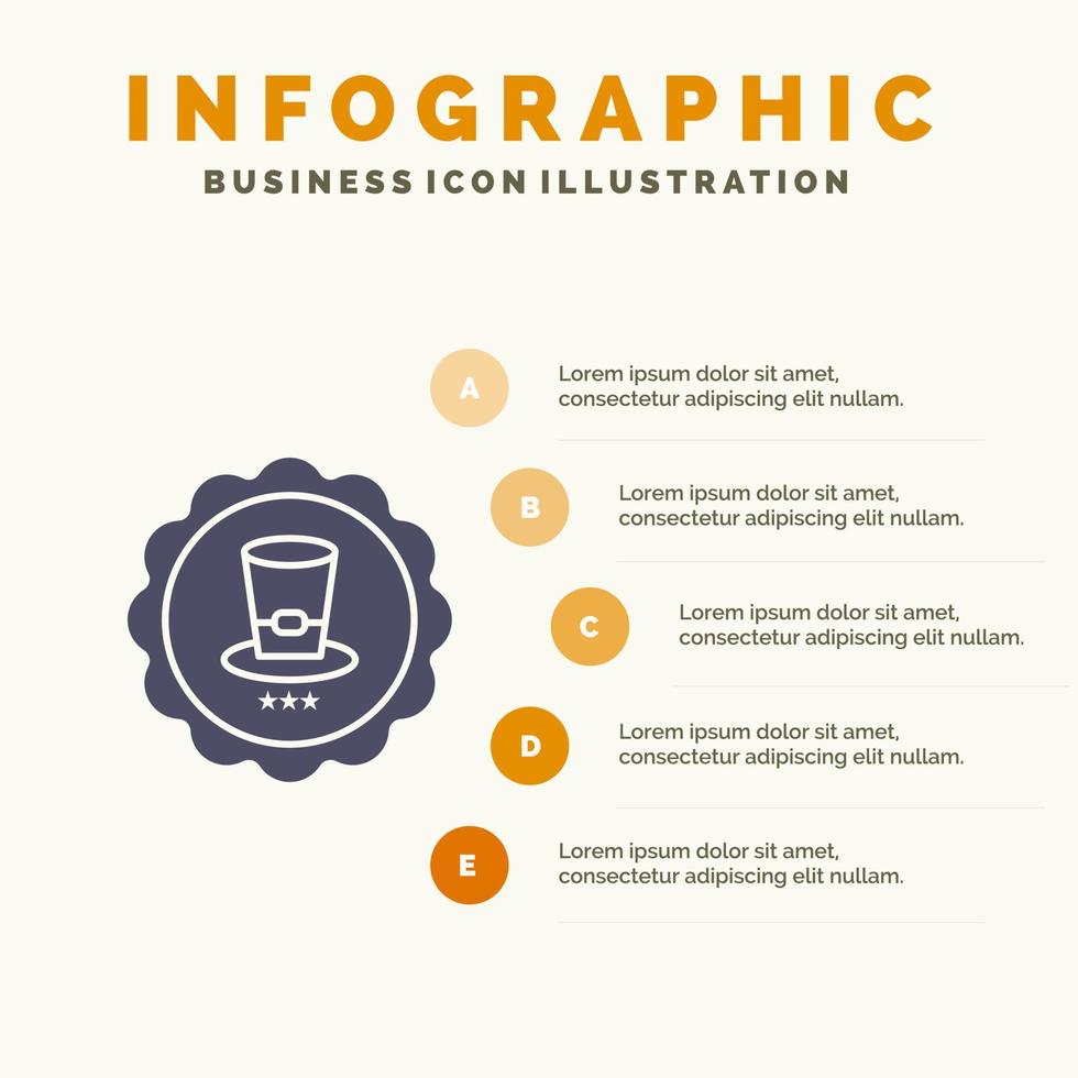 glas dryck tecken USA fast ikon infographics 5 steg presentation bakgrund vektor