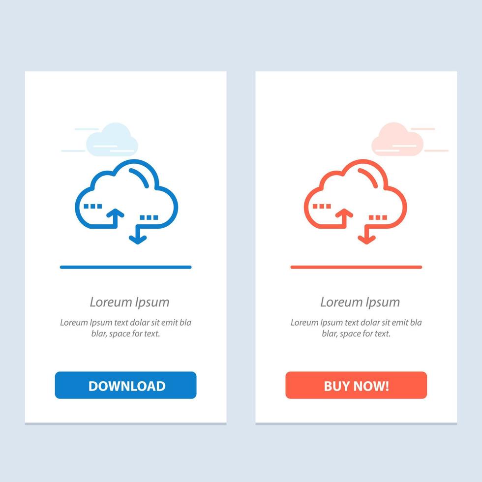 moln datoranvändning länk data blå och röd ladda ner och köpa nu webb widget kort mall vektor