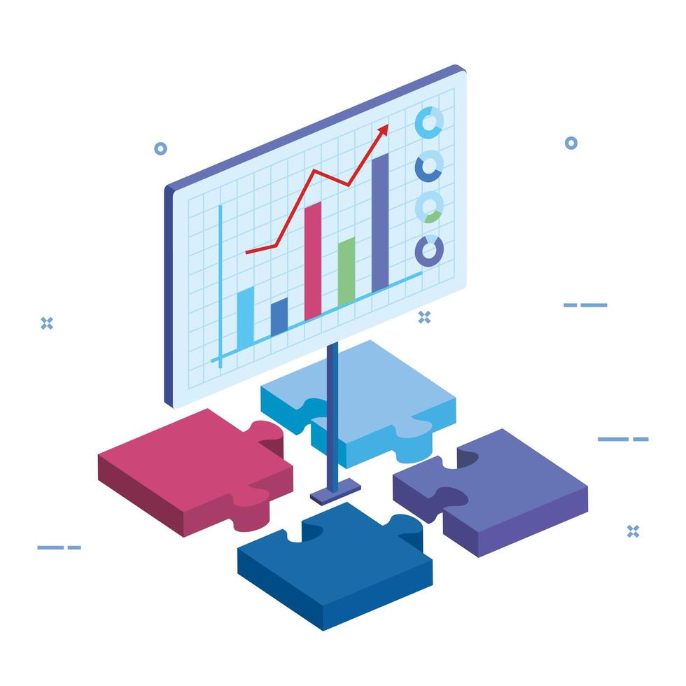 Infografik mit Puzzleteilikonen vektor