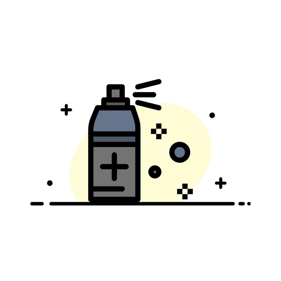 flaska rengöring spray företag platt linje fylld ikon vektor baner mall