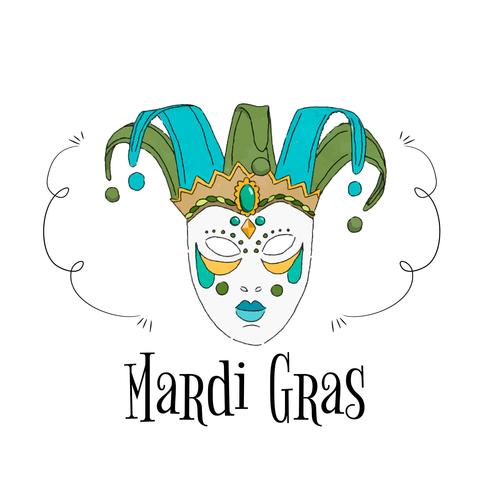 Aquarell brasilianische Maske zum Mardi Gras vektor