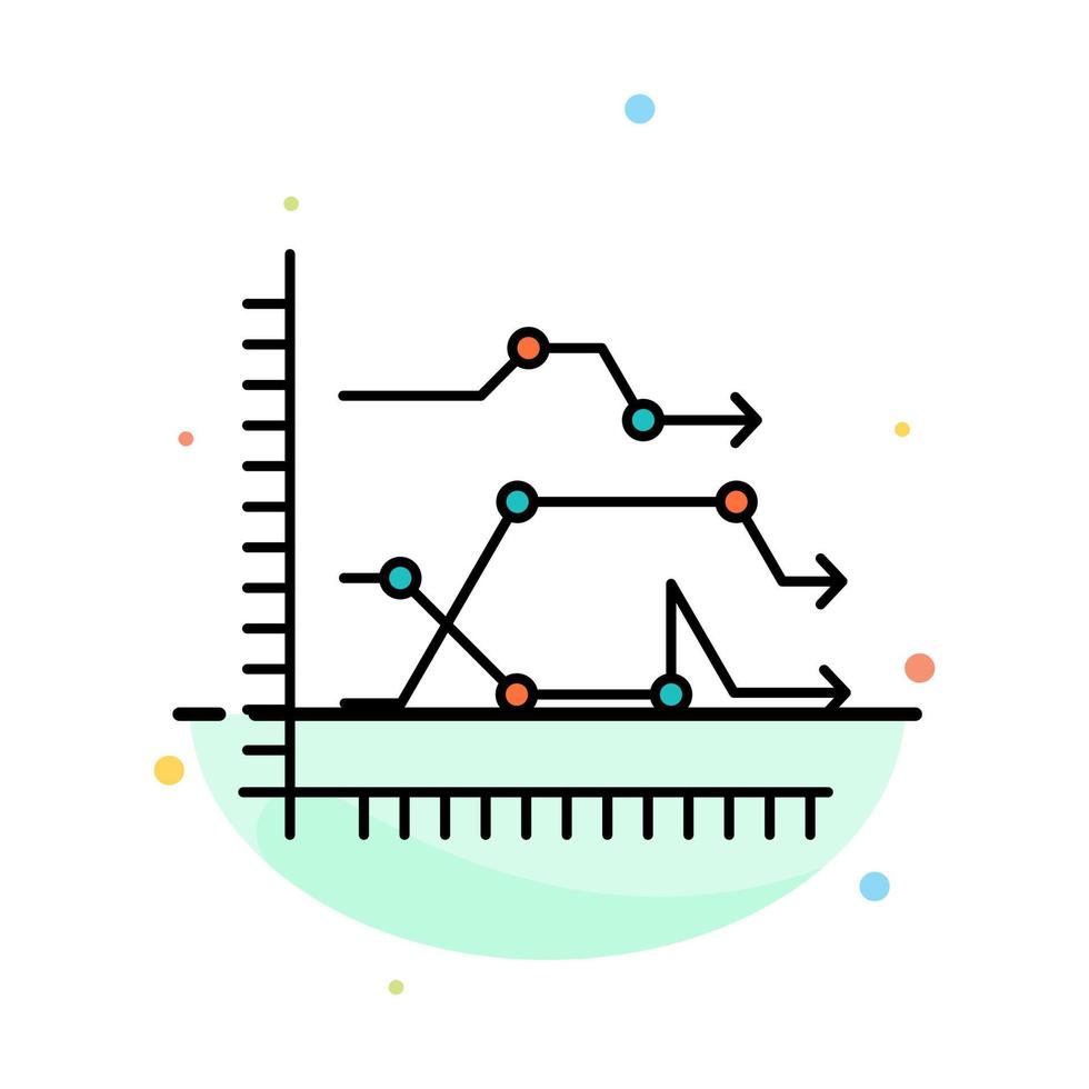 Analytics-Business-Diagramm-Diagramm-Trends abstrakte flache Farbsymbolvorlage vektor