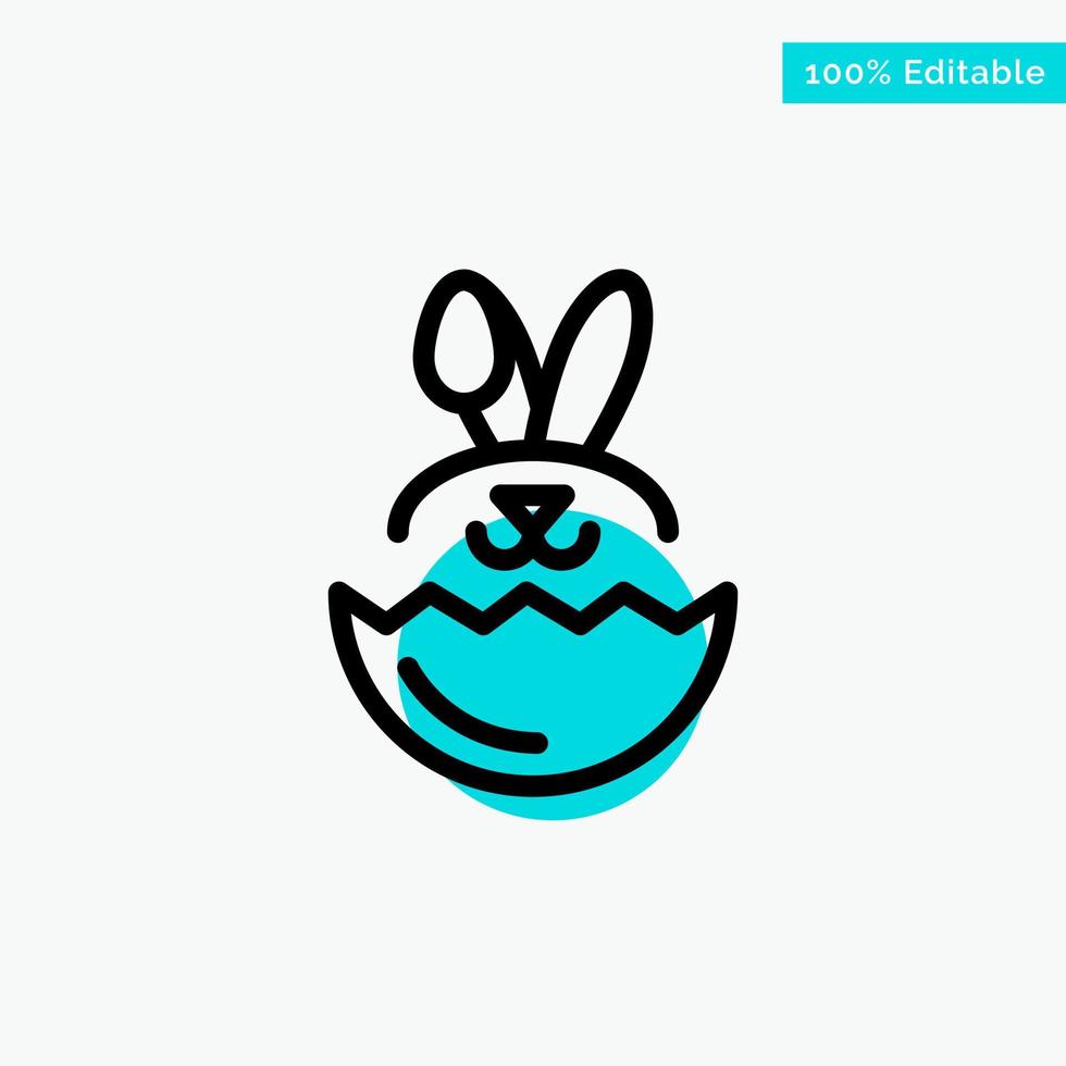 Ei Kaninchen Ostern türkis Highlight Kreis Punkt Vektor Icon