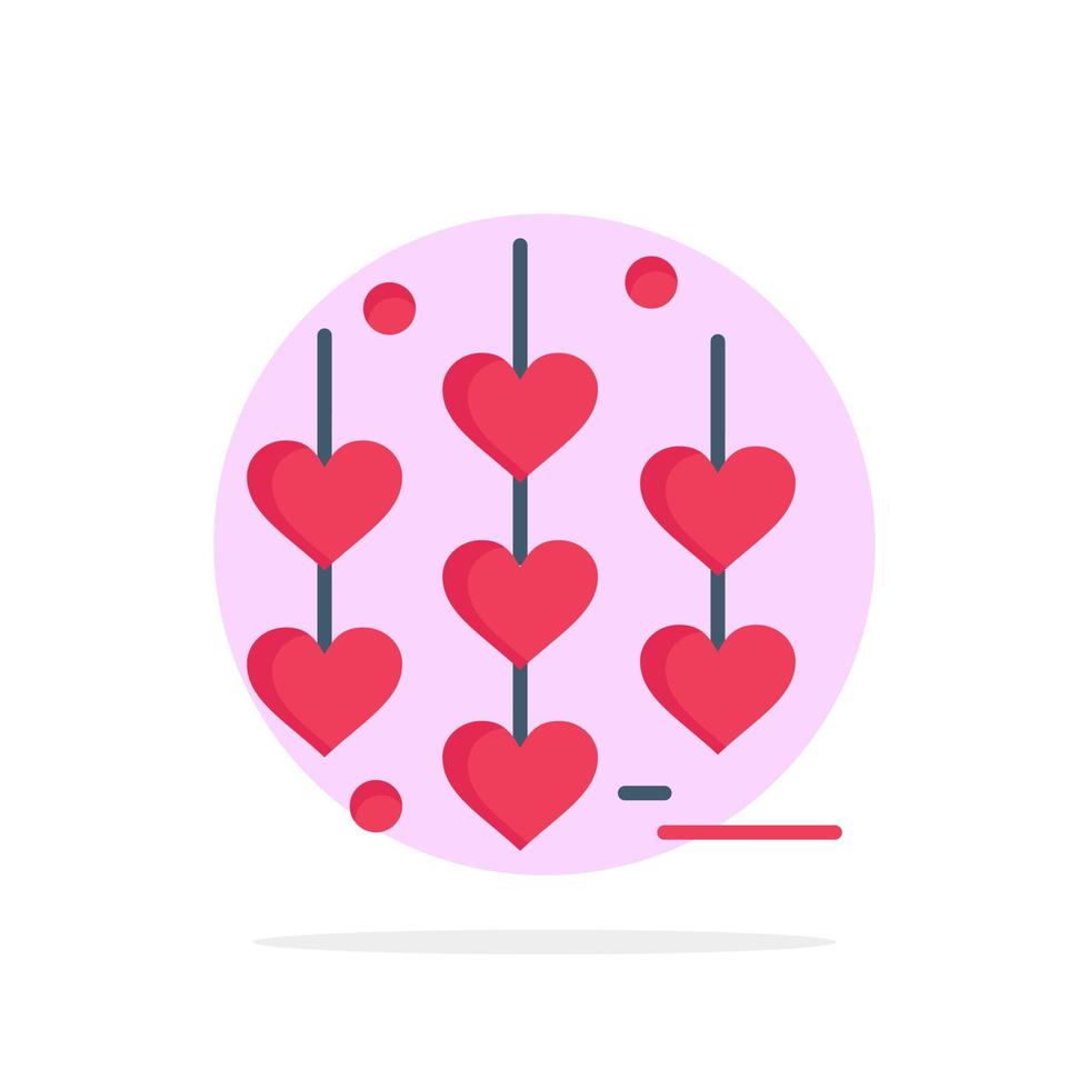 hjärta kärlek kedja abstrakt cirkel bakgrund platt Färg ikon vektor
