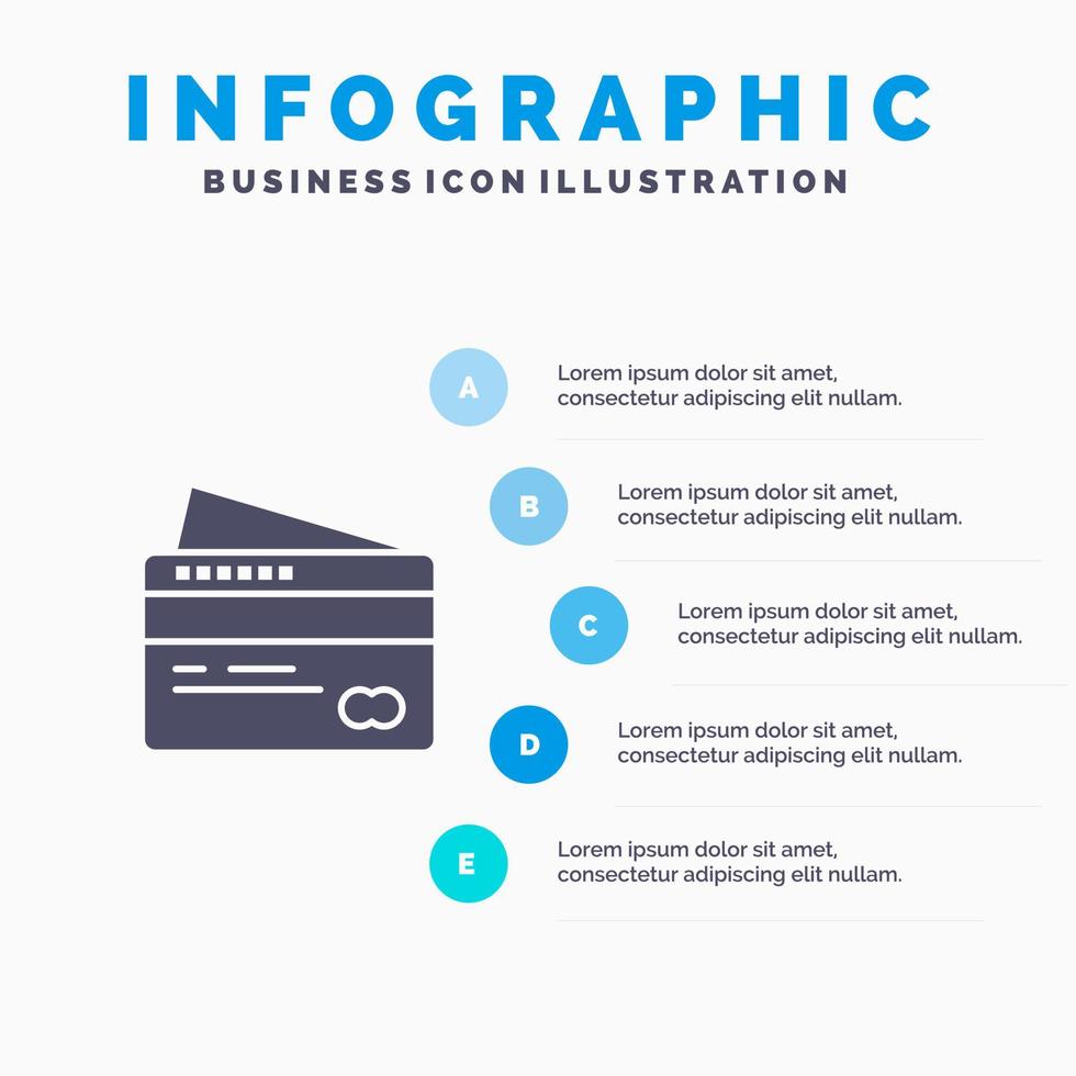 kort kreditera betalning betala infographics presentation mall 5 steg presentation vektor