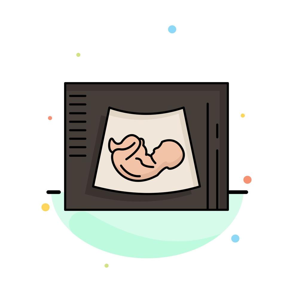Mutterschaft Schwangerschaft Sonogramm Baby Ultraschall flache Farbe Symbol Vektor