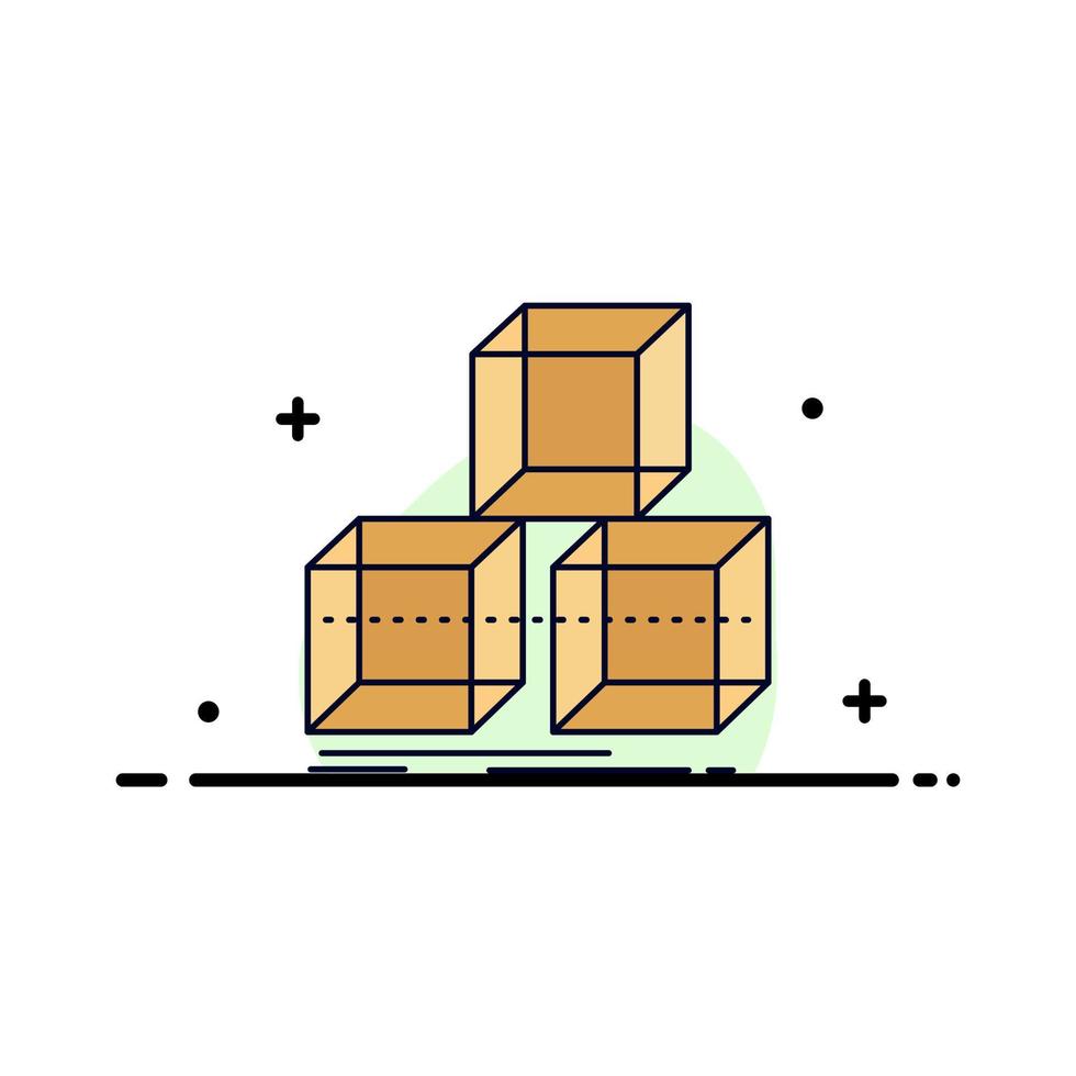 Design Stack arrangieren 3D-Box flacher Farbsymbolvektor vektor