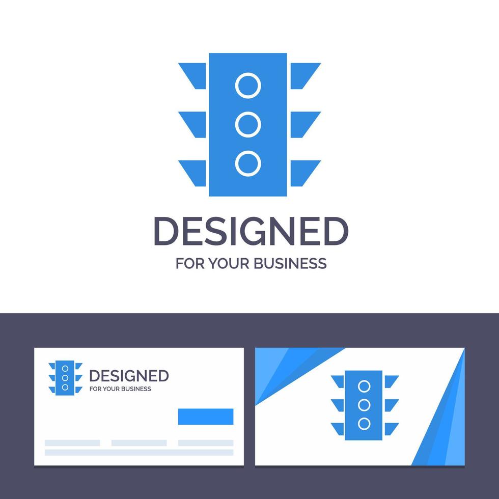 kreativ företag kort och logotyp mall ljus trafik signal navigering regel vektor illustration