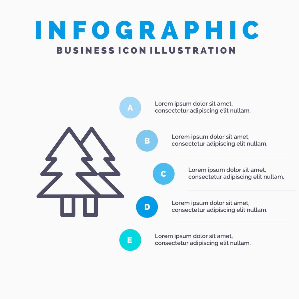 jul eco miljö grön glad linje ikon med 5 steg presentation infographics bakgrund vektor