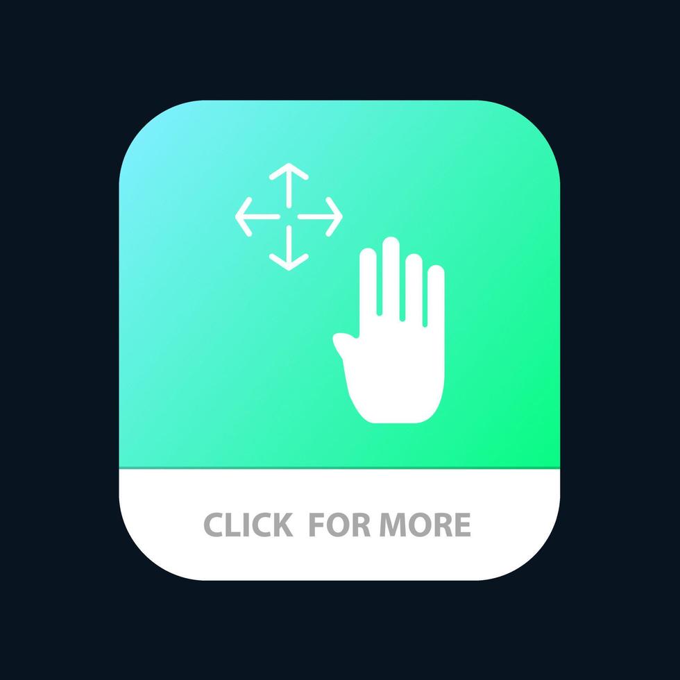 hand hand markören upp håll mobil app knapp android och ios glyf version vektor