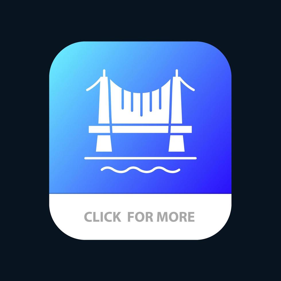 Brückenbau Stadt Stadtbild Mobile App Schaltfläche Android und iOS Glyph-Version vektor