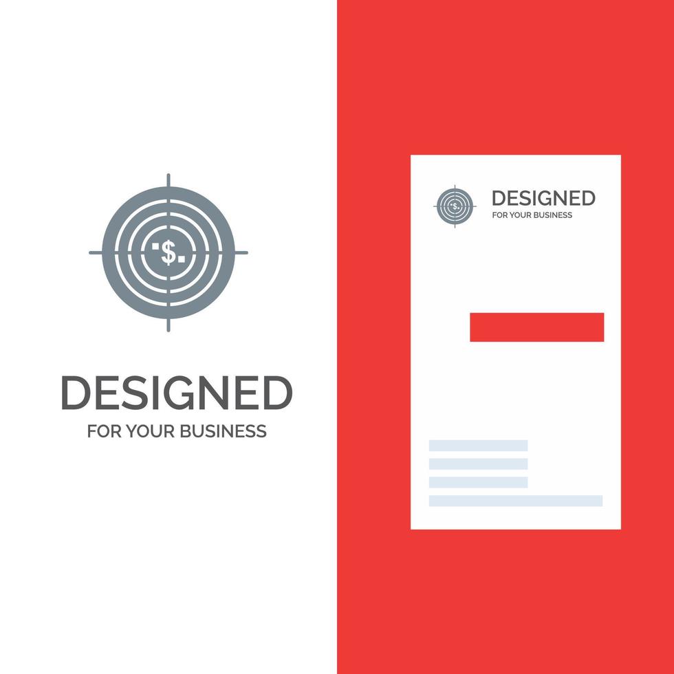 Ziel Ziel Geschäft Bargeld Finanzmittel jagen Geld graues Logo-Design und Visitenkartenvorlage vektor