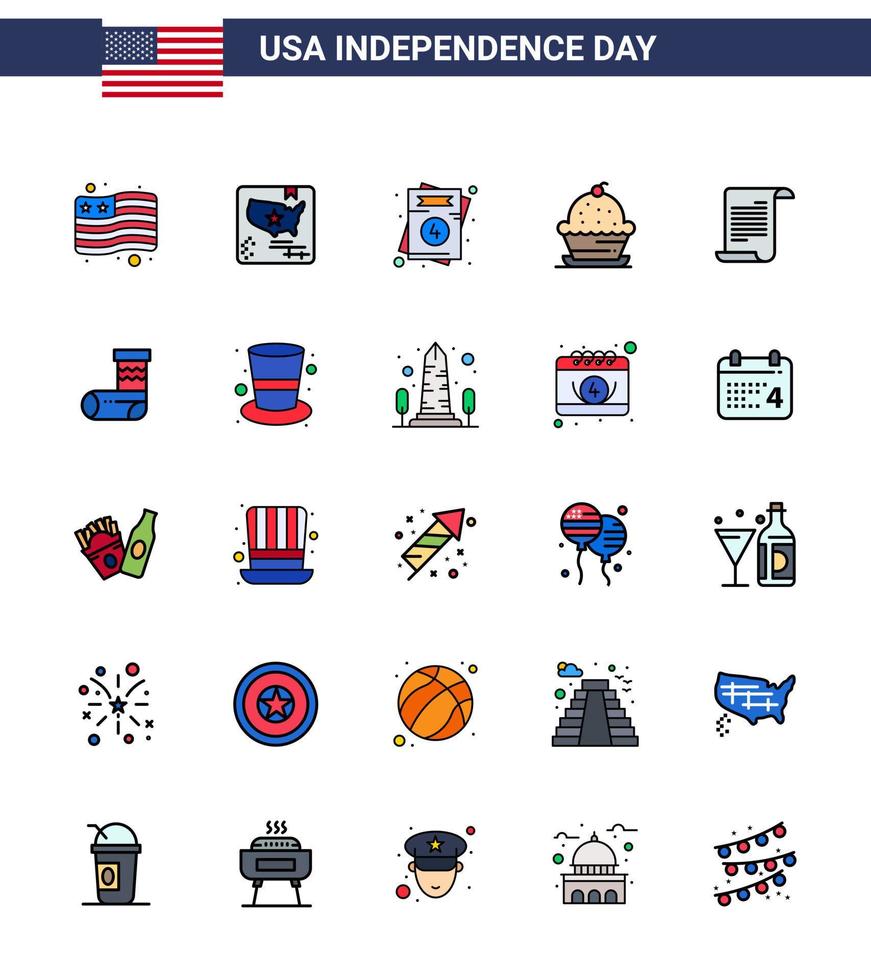 25 kreativ USA ikoner modern oberoende tecken och 4:e juli symboler av text tacksägelse kärlek ljuv efterrätt redigerbar USA dag vektor design element