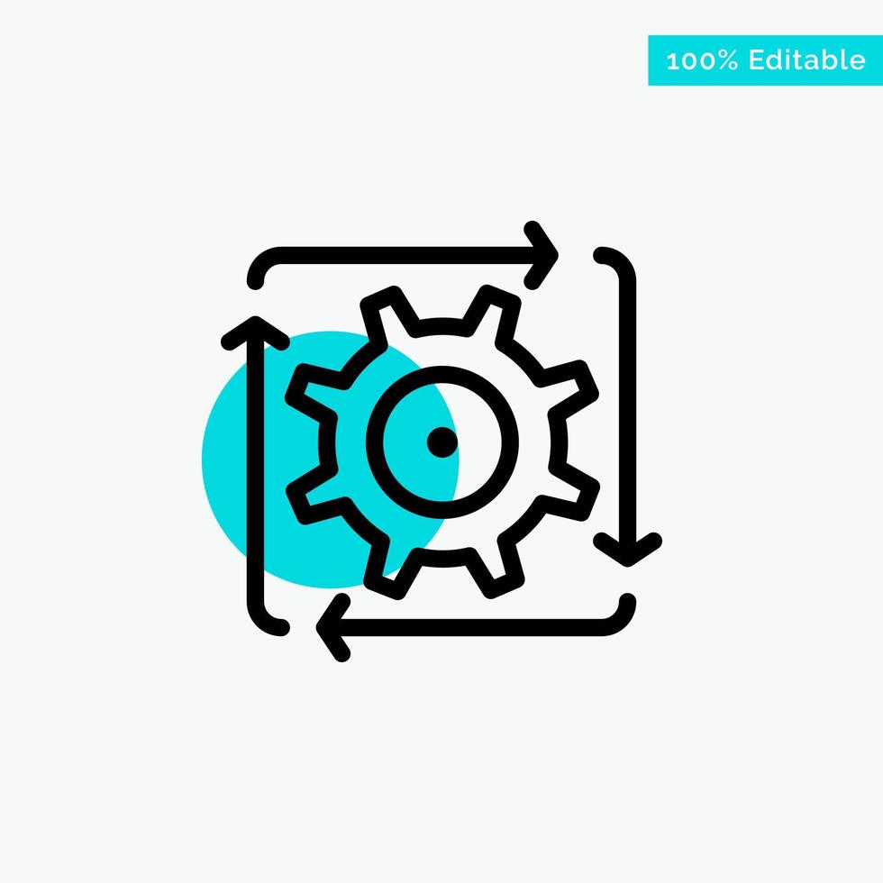 Workflow-Automatisierung Entwicklung Flow Betrieb Türkis Hervorhebung Kreis Punkt Vektor-Symbol vektor